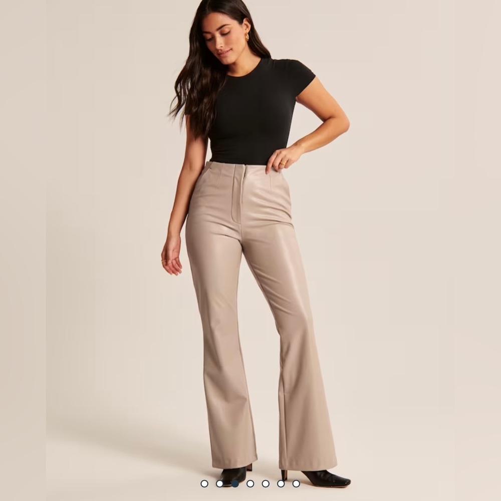 Curve Love Vegan Leather Slim Flare Pant